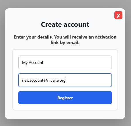 frontend createaccount
