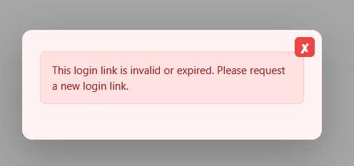 frontend invalidorexpiredlink